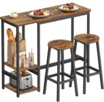VASAGLE 1 mesa com 2 cadeiras de cozinha