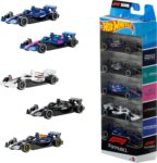 Hot Wheels Fórmula 1 conjunto de 5 carros de brinquedo metálico escala 1:64