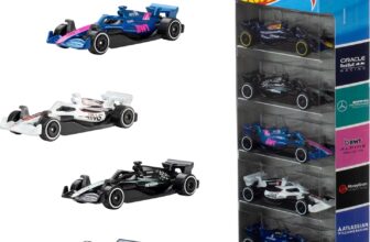 Hot Wheels Fórmula 1 conjunto de 5 carros de brinquedo metálico escala 1:64