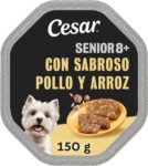 Cesar 14 x 150 g Senior 8 bandeja com pedaços de frango