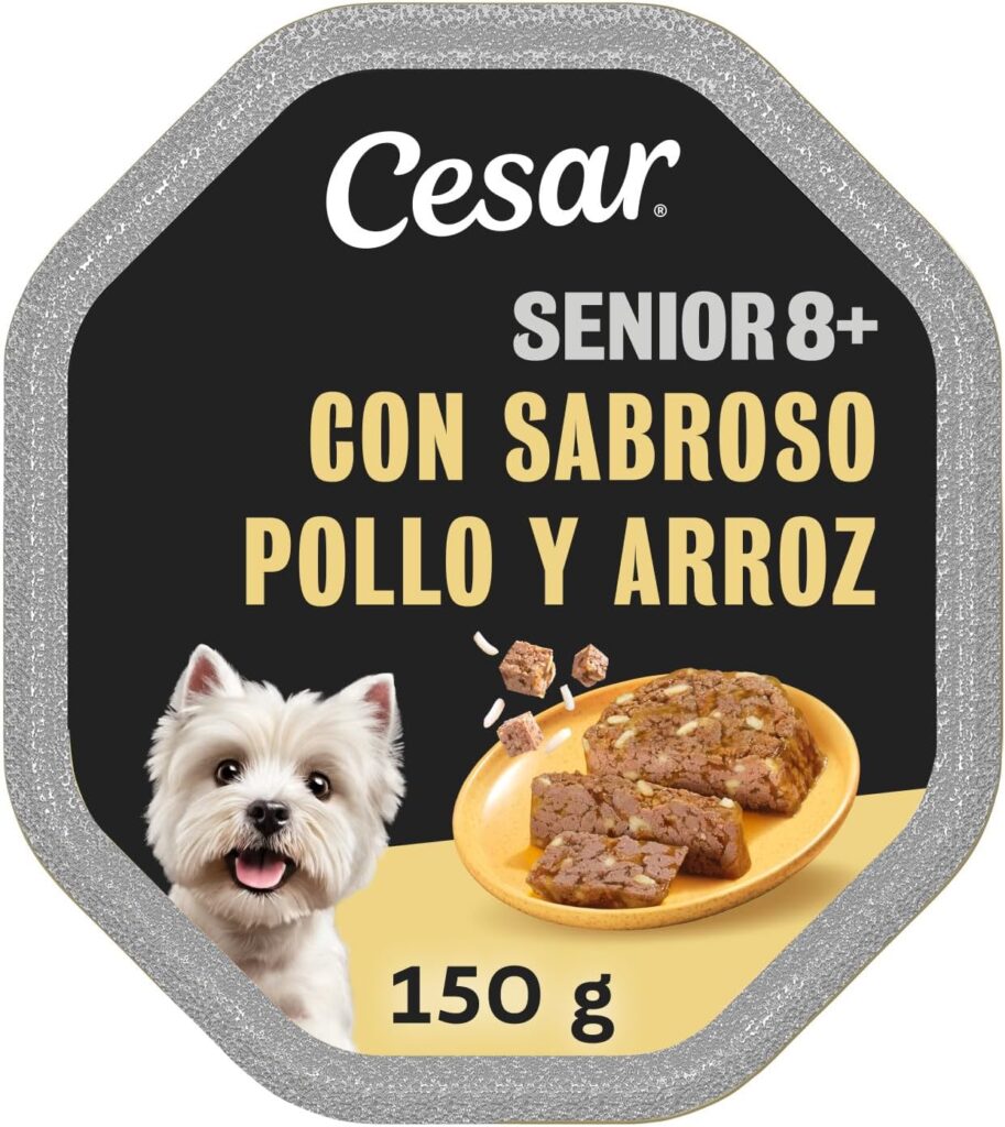 Cesar 14 x 150 g Senior 8 bandeja com pedaços de frango