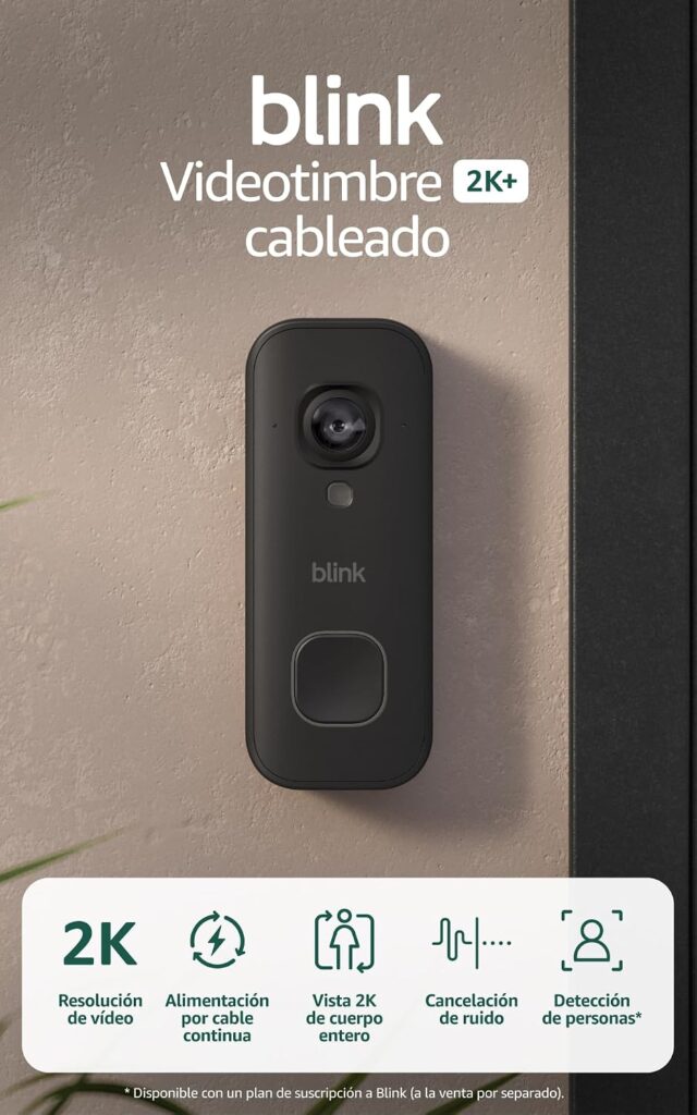 Campainha de vídeo com fio Blink 2K+ (última geração)