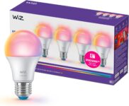 WiZ Lâmpada inteligente LED A60, RGB, E27, equivalente a 60 W, 2200-6500 K, 806 lm