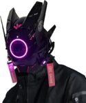 Máscara punk para adultos, máscara LED