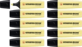 10 Marcadores stabilo boss fluorescente 70 amarelo