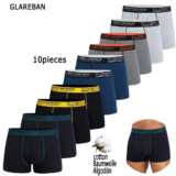 10 boxers de algodão roupa interior homens