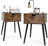 2 Mesas de Cabeceira “Estilo Retro” com Gaveta desde Amazon por 56,91€
