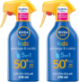 2 x NIVEA SUN Protege & Cuida Kids – Spray FP50+ – Protetor Solar Infantil