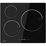 Placa vitrocerâmica Candy 3 Fogos, Teclas soft-touch, 10 níveis potência
