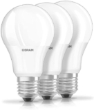 Osram Base Classic A – lâmpada LED, E27, 60W, cor quente, 3 uni