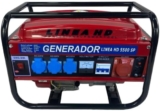 Gerador elétrico portátil 2500W a gasolina, 230/380V, motor de 4 tempos, depósito 15L, trifásico e monofásico