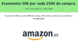 Economize 50€ por cada 250€ em compras Amazon