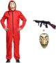 Disfarce A Casa de Papel, conjunto com máscara e metralhadora