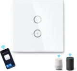 Interruptor de luz WiFi 2 Gang 1 via, compatível com Alexa/Google