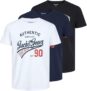 Jack & Jones T-shirt para homem, conjunto de 3 unidades (XS e M)