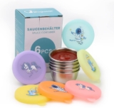 6 recipientes pequenos para molhos capacidade 50ml com tampa de silicone