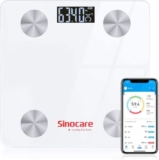 Balança digital inteligente Sinocare Bluetooth + APP Smartphone, 12 Medições