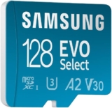 Samsung EVO Select 128GB, microSD, A2, V30, 4K UHD