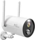 NGTeco Câmara de segurança sem fios WiFi, bateria de 9000 mAh