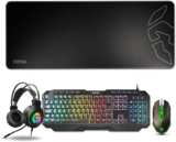 KROM Pack Gaming tapete, auscultadores, teclado e rato RGB