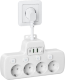 Extensões de tomadas com interruptor 4 tomadas e 3 USB