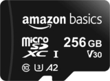 Amazon Basics – MicroSDXC, 256 GB, com Adaptador SD, A2, U3, velocidade de leitura até 100 MB/s