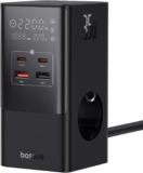 Baseus Extensão USB C GaN5 de 3 tomadas, 3 AC + 2 USB C 2 USB A, carregador PD