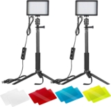 Pack de 2 focos para fotografia 5500K com filtros e base em tripé e controlo da luminosidade