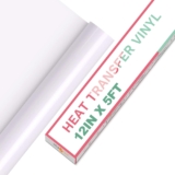 Rolo de vinil HTV termo adesivo, vinil branco 30,5 cm x 1,5 m