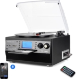 Leitor de Discos Vinil, CD, Rádio FM, Cassetes (K7) + Bluetooth
