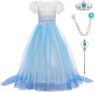 Vestido ELSA com coroa e varinha mágica (Carnaval)