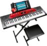 Kit Teclado Piano de 61 Teclas + suporte para teclado e banco
