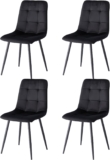 GrandCA HOME Conjunto de 4 Cadeiras Sala Jantar com Assento Estofado em Veludo Holandês
