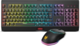 KROM Kabala | Teclado de Membrana Sem Fios RGB 6 Teclas Anti-Ghosting, Rato Sem Fios 6 Níveis dpi 800-4800