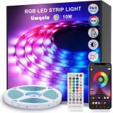 Fita de Luzes LED com 10M, LEDs 5050 RGB, Bluetooth APP mais Controlo Remoto