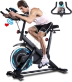 Bicicleta estática de spinning profissional, com volante de inércia, 18 kg, resistência ajustável, ecrã LCD, selim ajustável, carga máxima 120 kg