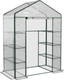 Outsunny Estufa de jardim, para cultivo plantas tomates flores 143x73x195