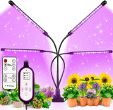 Iluminação LED para cultivo de plantas, iluminação hortícola, 80 LEDs, 4 cabeças movíveis