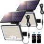 2 focos LED jardim com carregamento solar