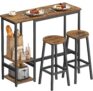 VASAGLE 1 mesa com 2 cadeiras de cozinha, conjunto de sala de jantar