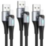 Cabo carregamento iPhone, [3 Pack 0,5m+2M+2M] MFi  cabo certificado