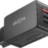 Tomada de parede tripla com 2 portas USB (máximo 2.1A)