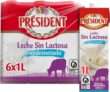Leite Président Meio Gordo sem Lactose 6x1L
