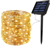 Luzes solares corrente, grinalda de luzes 200LEDs 22M