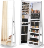 Espelho caixa de jóias com 6 LEDs | armário de jóias de rotação de 360°