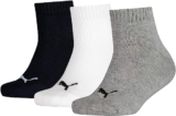 PUMA Kids Quarter Meias para crianças (pacote de 3)