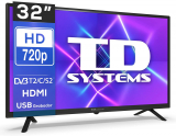 TD Systems – TV LED de 32″, com 3 anos de garantia Modelo 2022