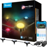 Govee Luzes de jardim RGBIC 15 uni com cabo de 10 m, funciona com Alexa e Google