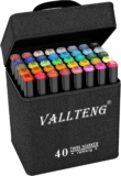 Vallteng Marcadores ponta dupla, 40 cores diferentes