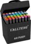 Vallteng Marcadores ponta dupla, 40 cores diferentes